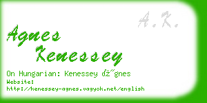 agnes kenessey business card